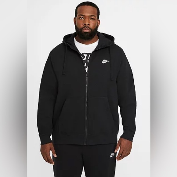 NWT* Nike Sportswear Club Fleece Full-Zip Hoodie.Black.Size: XLT, 3XLT - Picture 2 of 16